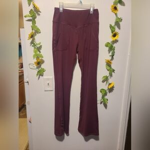 Women's High-Waist Wide-Leg Pants - Burgundy